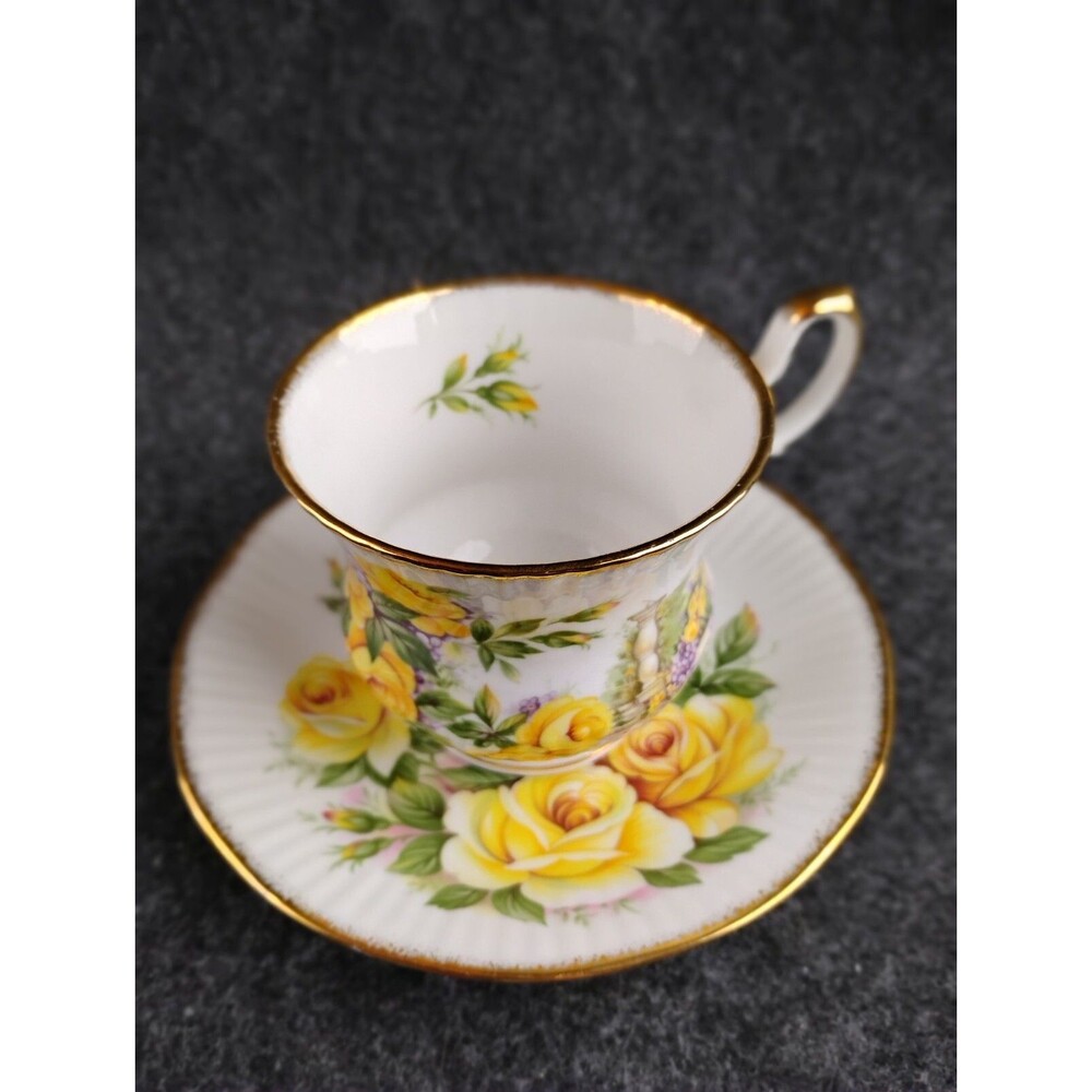 Vintage Queen's Teacup and Saucer Yellow Rose Cottage Rosina England Roses